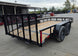7x14 Dovetail Utility Trailer Powder Coated With Gate (2) 3500lb Axles 7K GVWR - SLE Equipment - 7