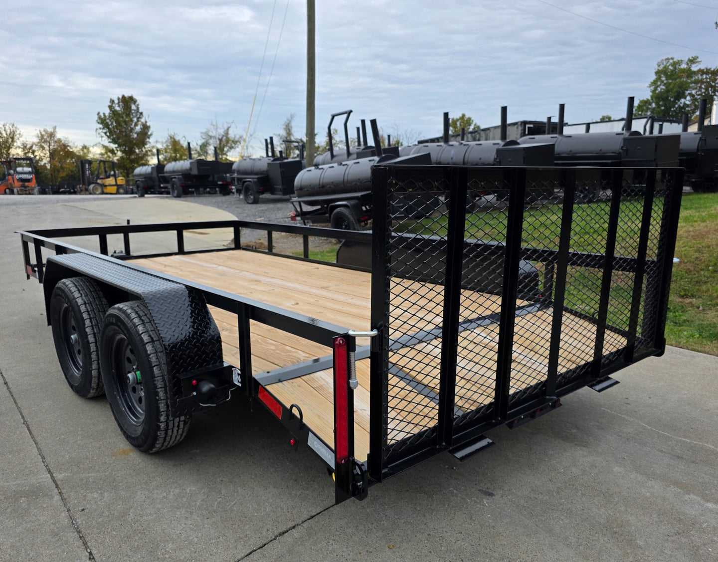7x14 Dovetail Utility Trailer Powder Coated With Gate (2) 3500lb Axles 7K GVWR - SLE Equipment - 9