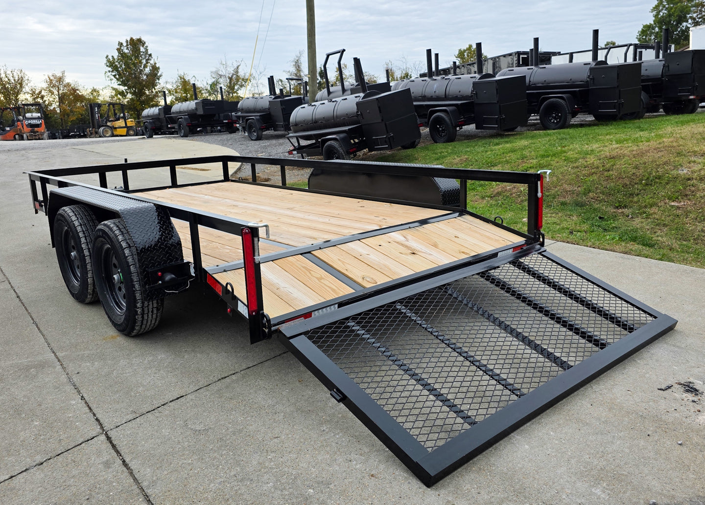7x14 Dovetail Utility Trailer Powder Coated With Gate (2) 3500lb Axles 7K GVWR - SLE Equipment - 10