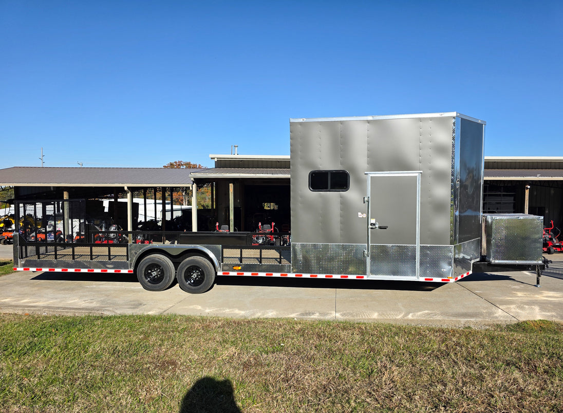 8.5x30 Charcoal V-Nose Hybrid 9.5 Interior (2) 7000LB Axles Right Side 