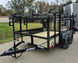 7x12 Straight Deck Utility Trailer 4ft Ladder Racks with 1.5 FT Mesh (2) 3500lb Axle Front Left 