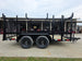 7x12 Straight Deck Utility Trailer 4ft Ladder Racks with 1.5 FT Mesh (2) 3500lb Axle Right Side