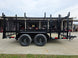 7x12 Straight Deck Utility Trailer 4ft Ladder Racks with 1.5 FT Mesh (2) 3500lb Axle Right Side