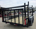7x12 Straight Deck Utility Trailer 4ft Ladder Racks with 1.5 FT Mesh (2) 3500lb Axle Rear Right Gate Up