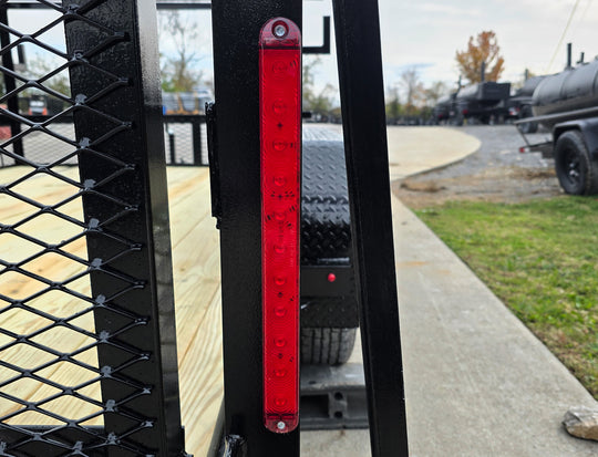 7x12 Straight Deck Utility Trailer 4ft Ladder Racks with 1.5 FT Mesh (2) 3500lb Axle LED Brake Light 