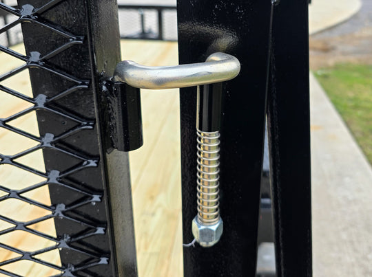 7x12 Straight Deck Utility Trailer 4ft Ladder Racks with 1.5 FT Mesh (2) 3500lb Axle Spring Latch for Gate 