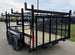 7x12 Straight Deck Utility Trailer 4ft Ladder Racks with 1.5 FT Mesh (2) 3500lb Axle Rear Left Gate Up
