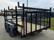 7x12 Straight Deck Utility Trailer 4ft Ladder Racks with 1.5 FT Mesh (2) 3500lb Axle Rear Left Gate Up