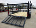 7x12 Straight Deck Utility Trailer 4ft Ladder Racks with 1.5 FT Mesh (2) 3500lb Axle Right Rear Gate Down