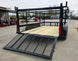 7x12 Straight Deck Utility Trailer 4ft Ladder Racks with 1.5 FT Mesh (2) 3500lb Axle Right Rear Gate Down