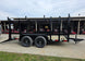7x12 Straight Deck Utility Trailer 4ft Ladder Racks with 1.5 FT Mesh (2) 3500lb Axle Right Side Gate Down