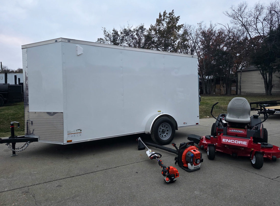 Encore Arrow EA6OXP24LS 60" Zero Turn Mower Handheld Enclosed Package Left Side Ramp Up