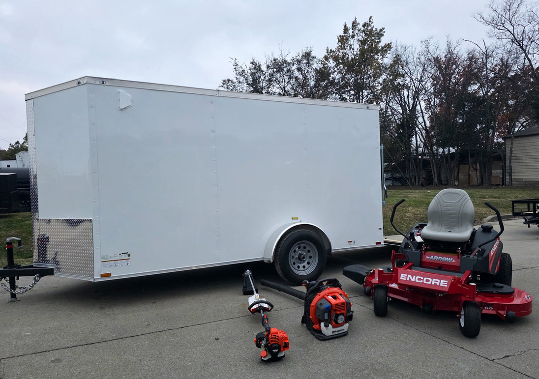 Encore Arrow EA6OXP24LS 60" Zero Turn Mower Handheld Enclosed Package Front Left Ramp Down