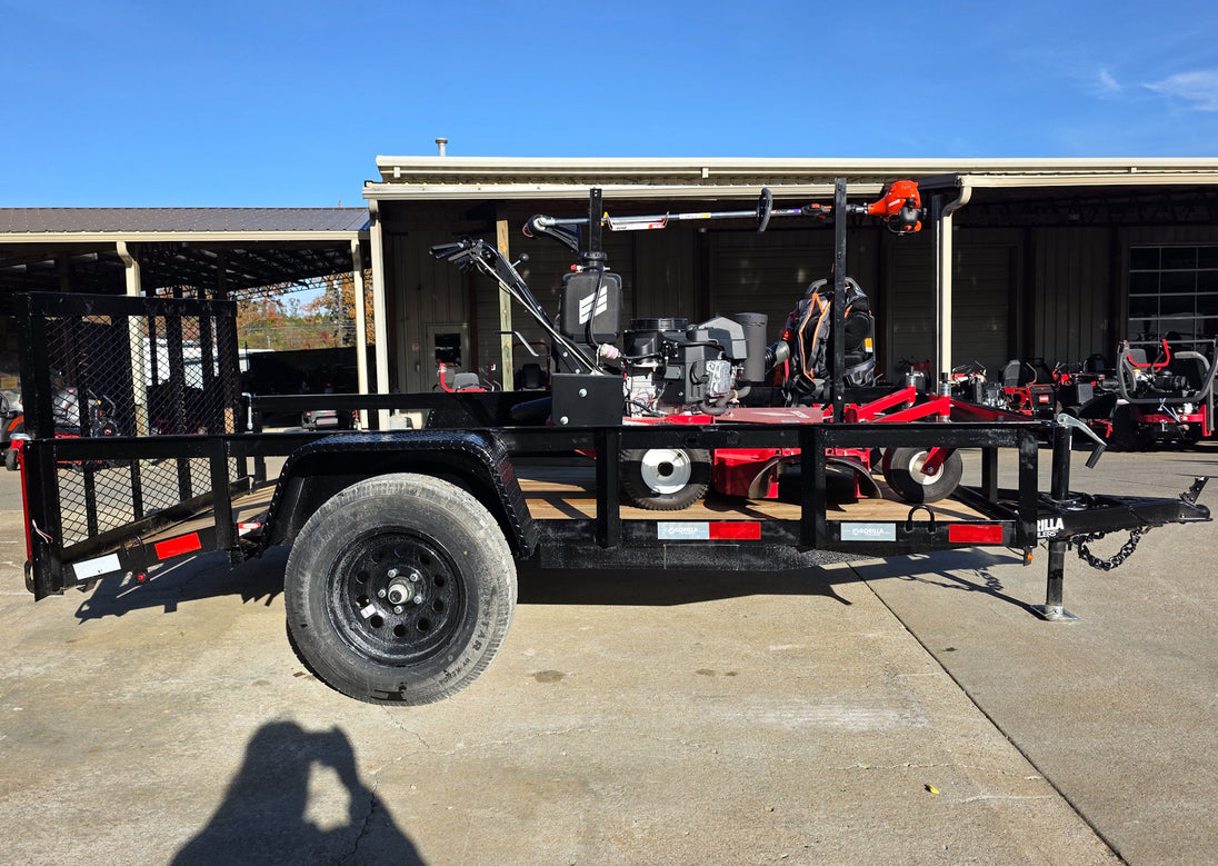 Encore EW32FS481V 32" Stand On Zero Turn Mower Handheld Utility with Racks Package Right Side Gate Up