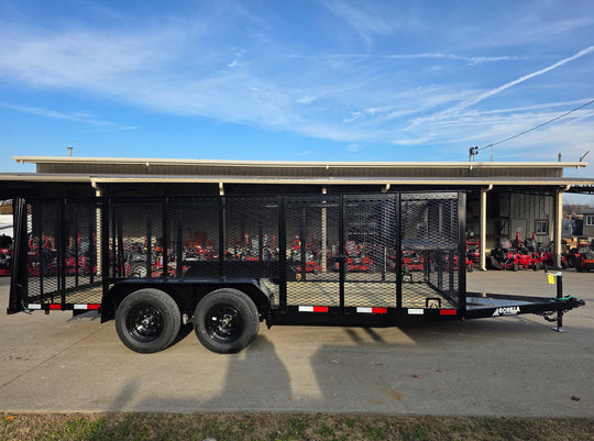 6.4x16 Utility Trailer Straight Deck 4ft Mesh Sides with Basket (2) 3,500lb Axles - SLE Equipment - 5