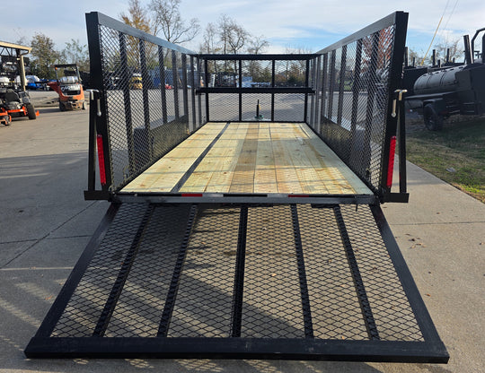 6.4x16 Utility Trailer Straight Deck 4ft Mesh Sides with Basket (2) 3,500lb Axles - SLE Equipment - 22
