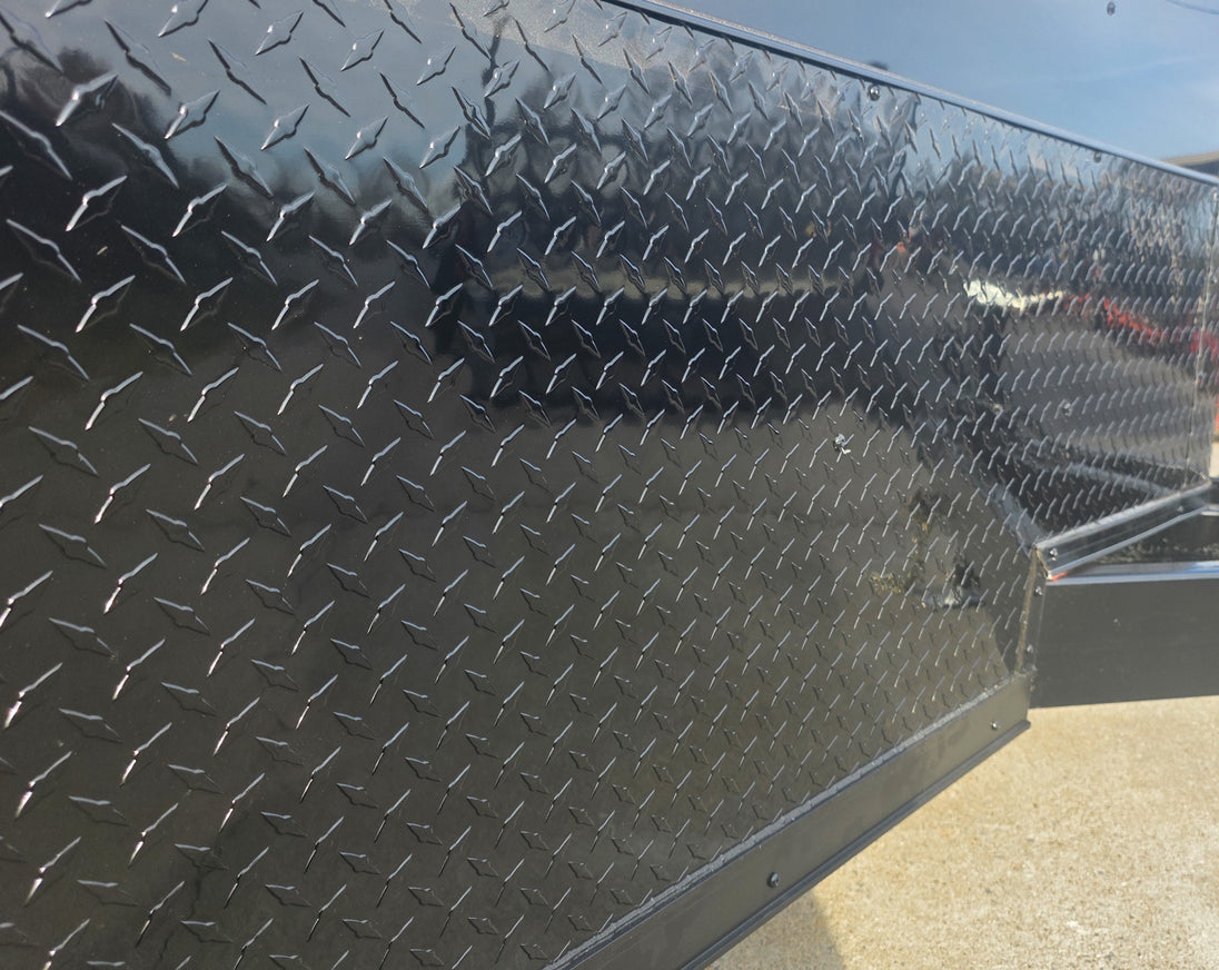 8.5x24 Hybrid Trailer Black with Black Out Package (2) 7000k Axles Blackout Stone Guard 