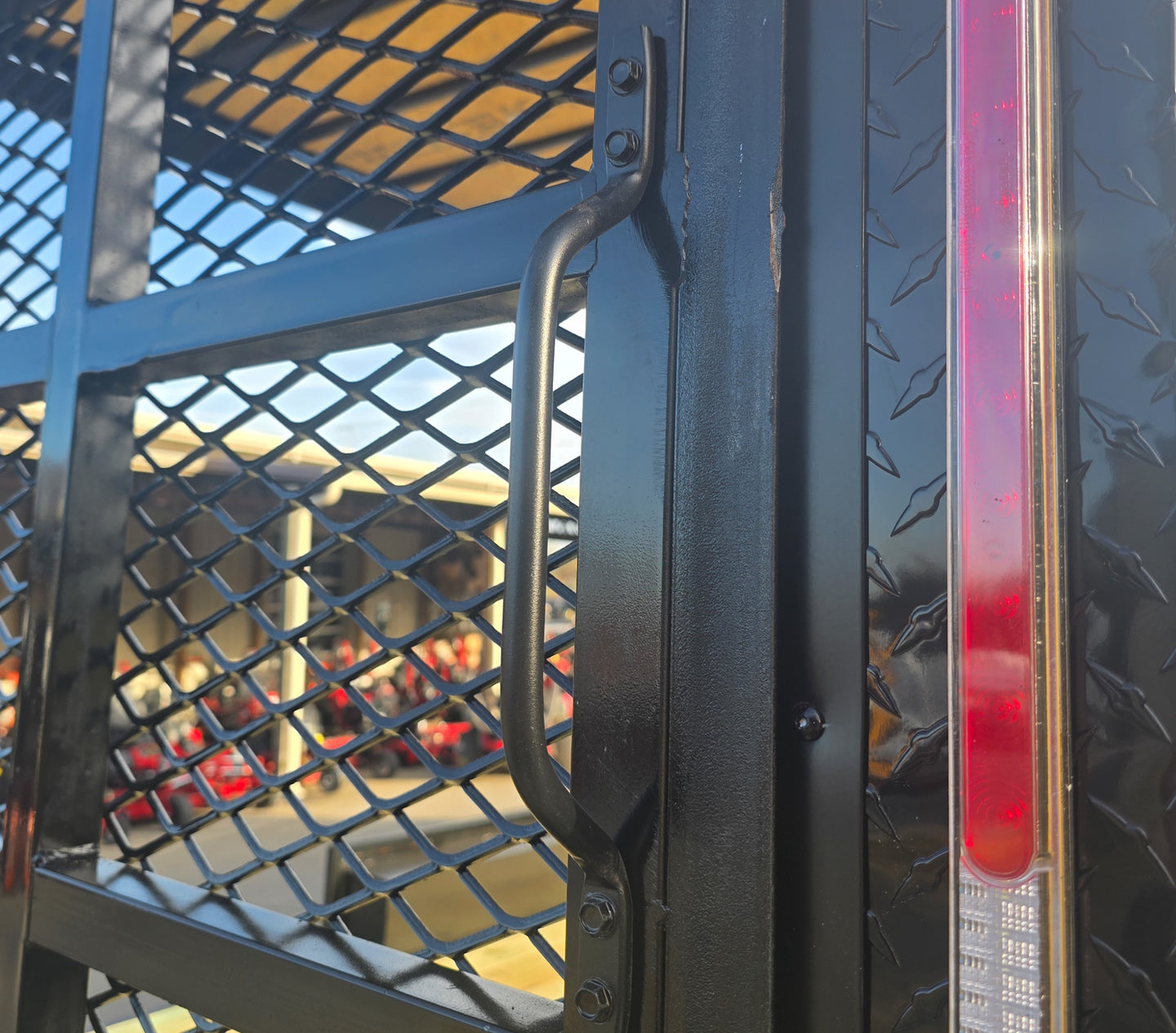 8.5x24 Hybrid Trailer Black with Black Out Package (2) 7000k Axles Rear Gate Handle 