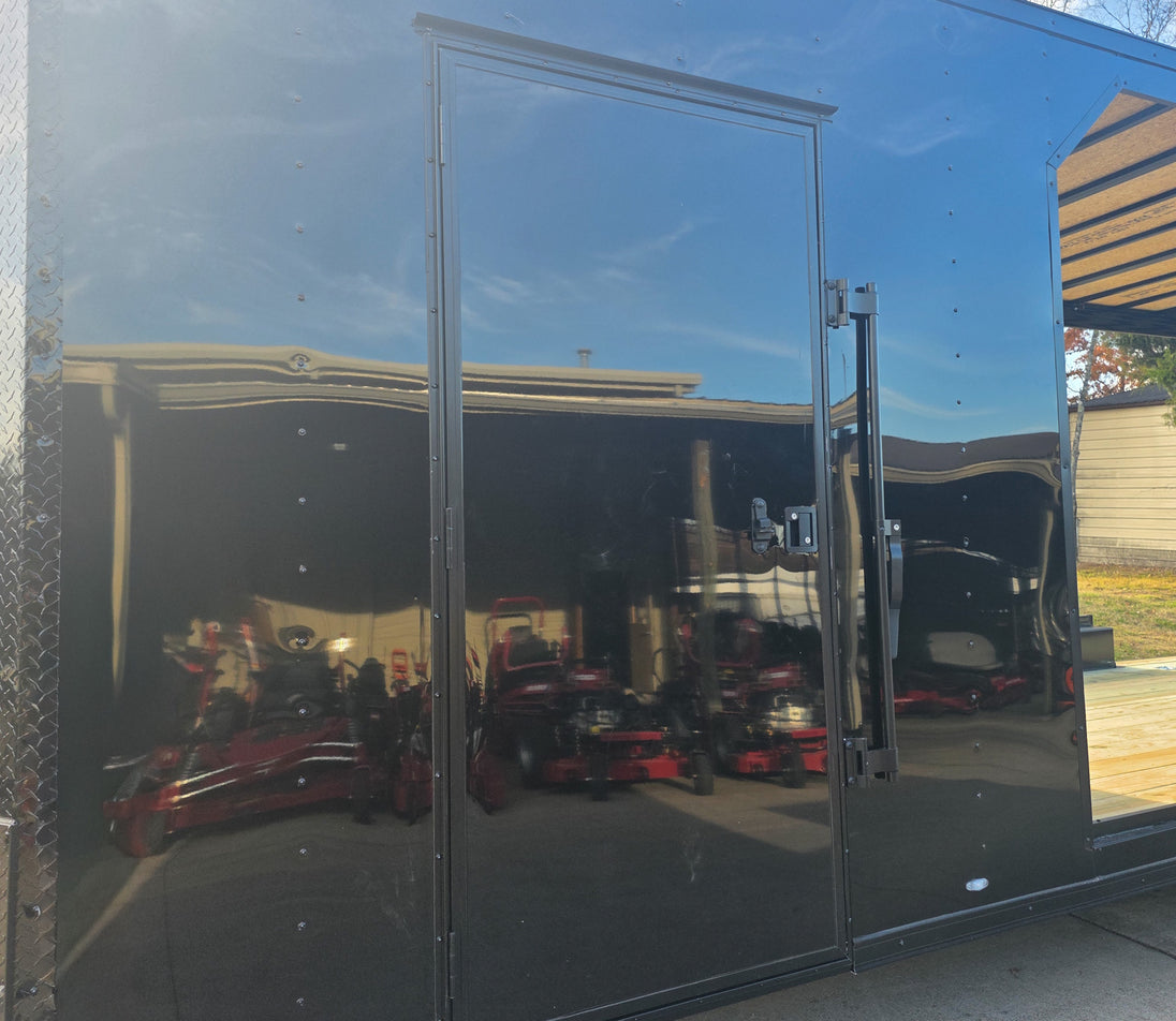 8.5x24 Hybrid Trailer Black with Black Out Package (2) 7000k Axles Side Door