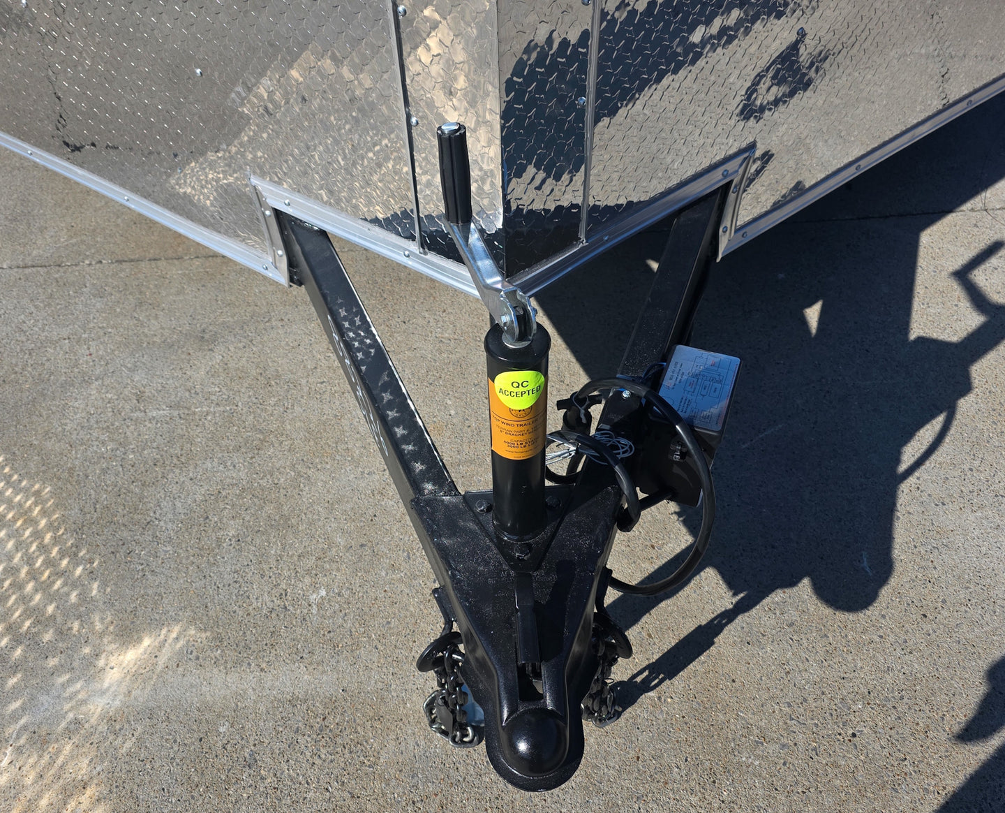 8.5x20 Black V-Nose Enclosed Trailer with Silver ATP (2) 52000lb Axles Jack