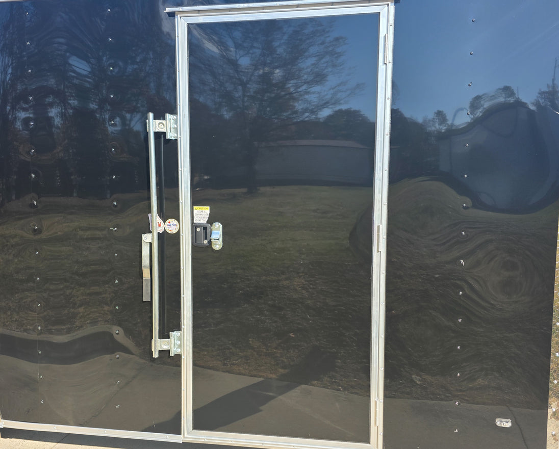 8.5x20 Black V-Nose Enclosed Trailer with Silver ATP (2) 52000lb Axles Side Door with Locks