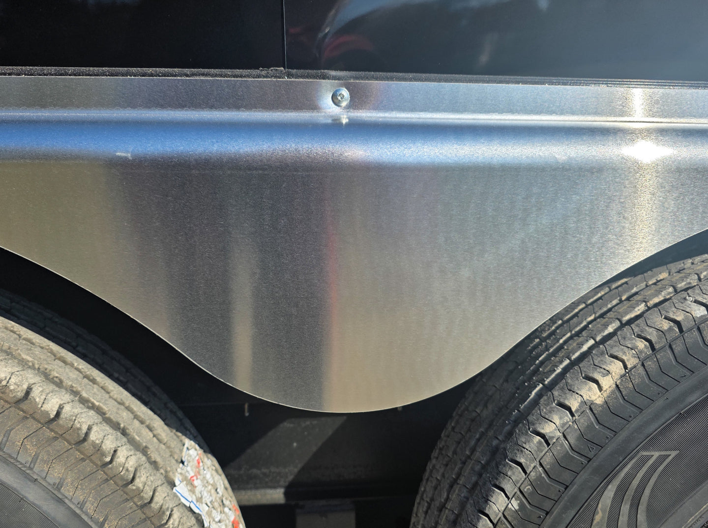 8.5x20 Black V-Nose Enclosed Trailer with Silver ATP (2) 52000lb Axles Tear Drop Fenders