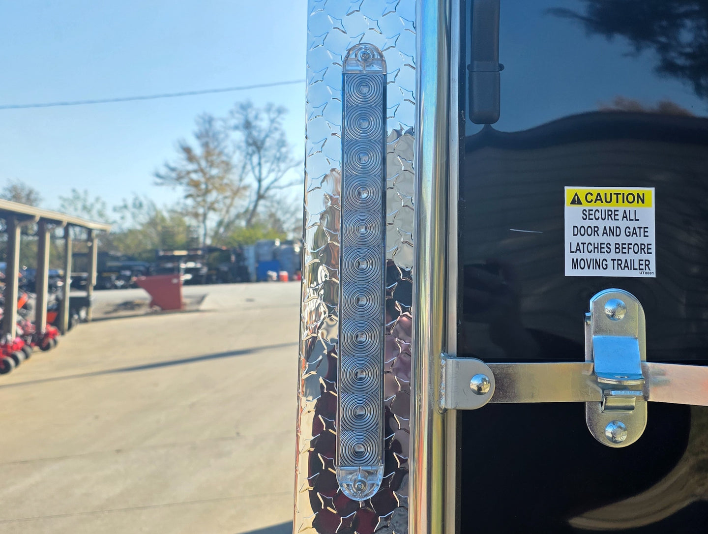 8.5x20 Black V-Nose Enclosed Trailer with Silver ATP (2) 52000lb Axles LED Brake Light 