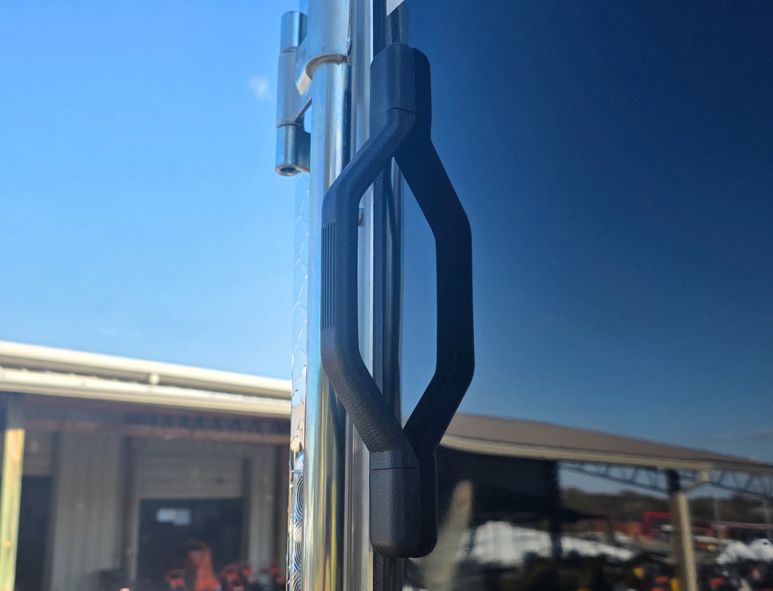 8.5x20 Black V-Nose Enclosed Trailer with Silver ATP (2) 52000lb Axles Ramp Handle 