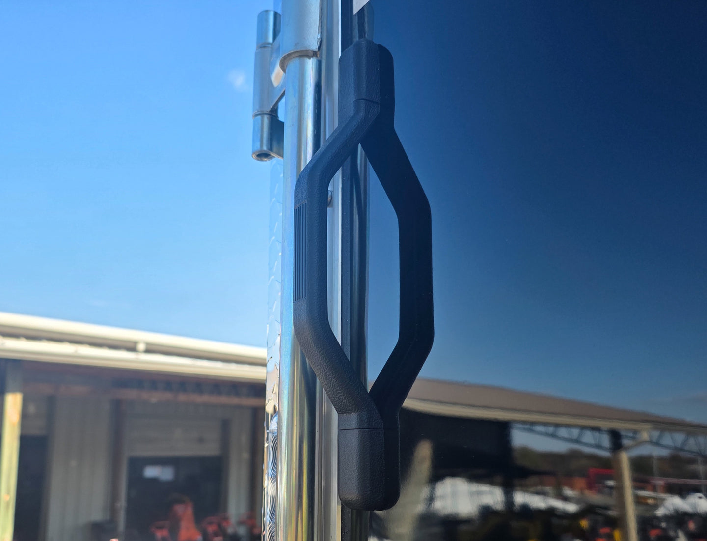 8.5x20 Black V-Nose Enclosed Trailer with Silver ATP (2) 52000lb Axles Ramp Handle 