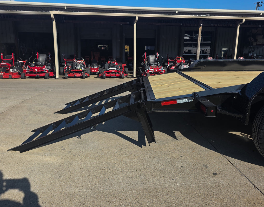 7x14 IBeam Equipment Trailer (2) 5200lb Axles with Stand - Up Ramps 10K GVWR - SLE Equipment - 10
