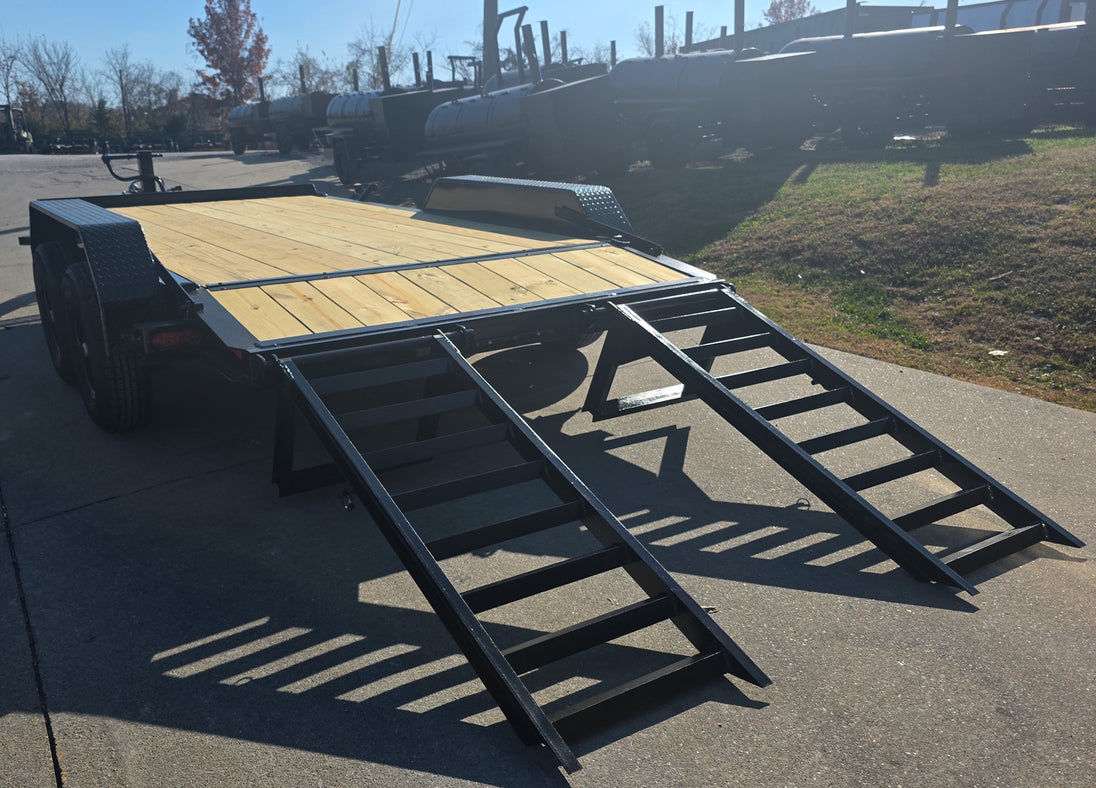 7x14 IBeam Equipment Trailer (2) 5200lb Axles with Stand - Up Ramps 10K GVWR - SLE Equipment - 8