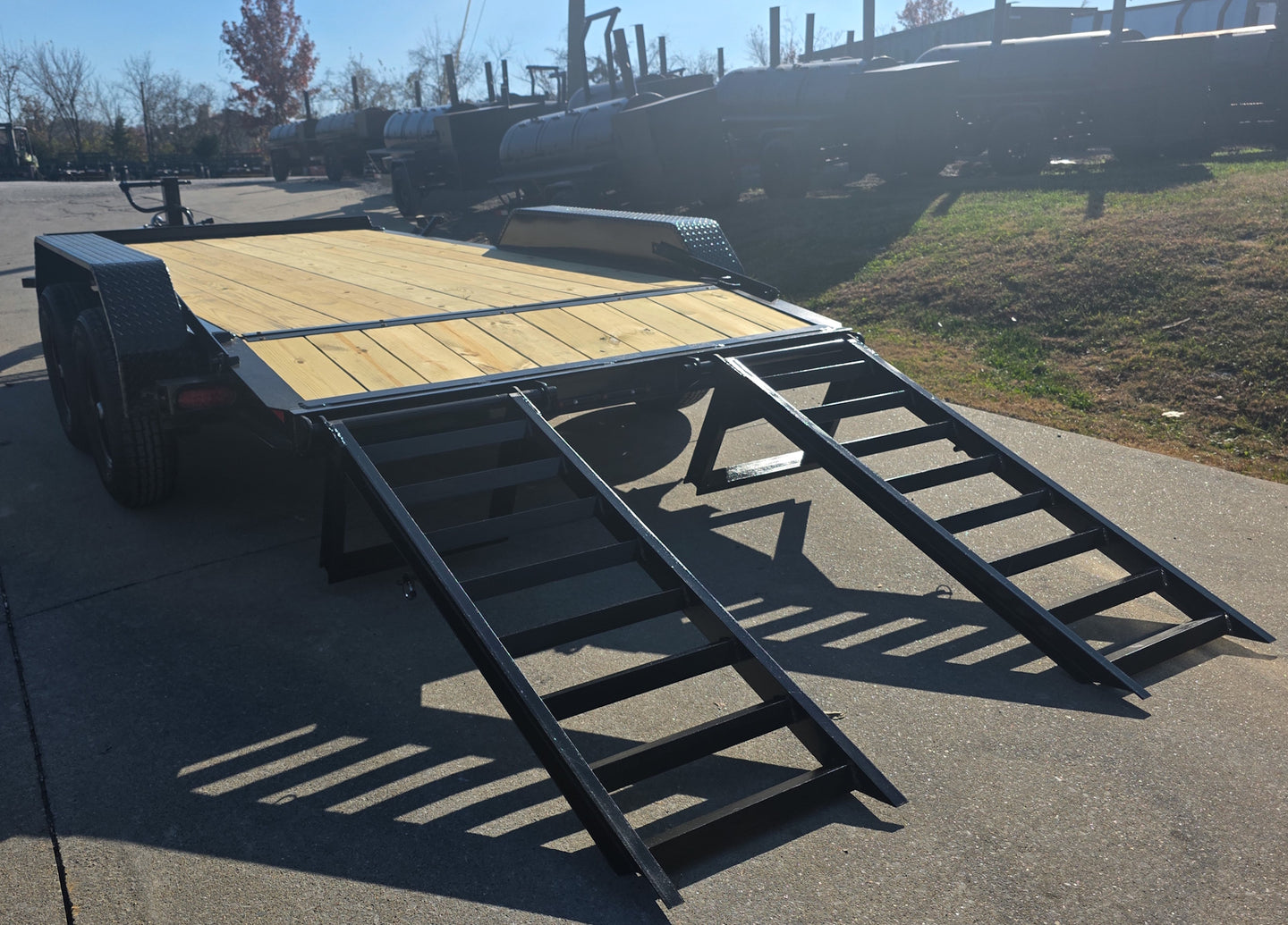 7x14 IBeam Equipment Trailer (2) 5200lb Axles with Stand - Up Ramps 10K GVWR - SLE Equipment - 8