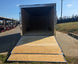 8.5x20 Black V-Nose Enclosed Trailer with Silver ATP (2) 52000lb Axles Rear Ramp Down