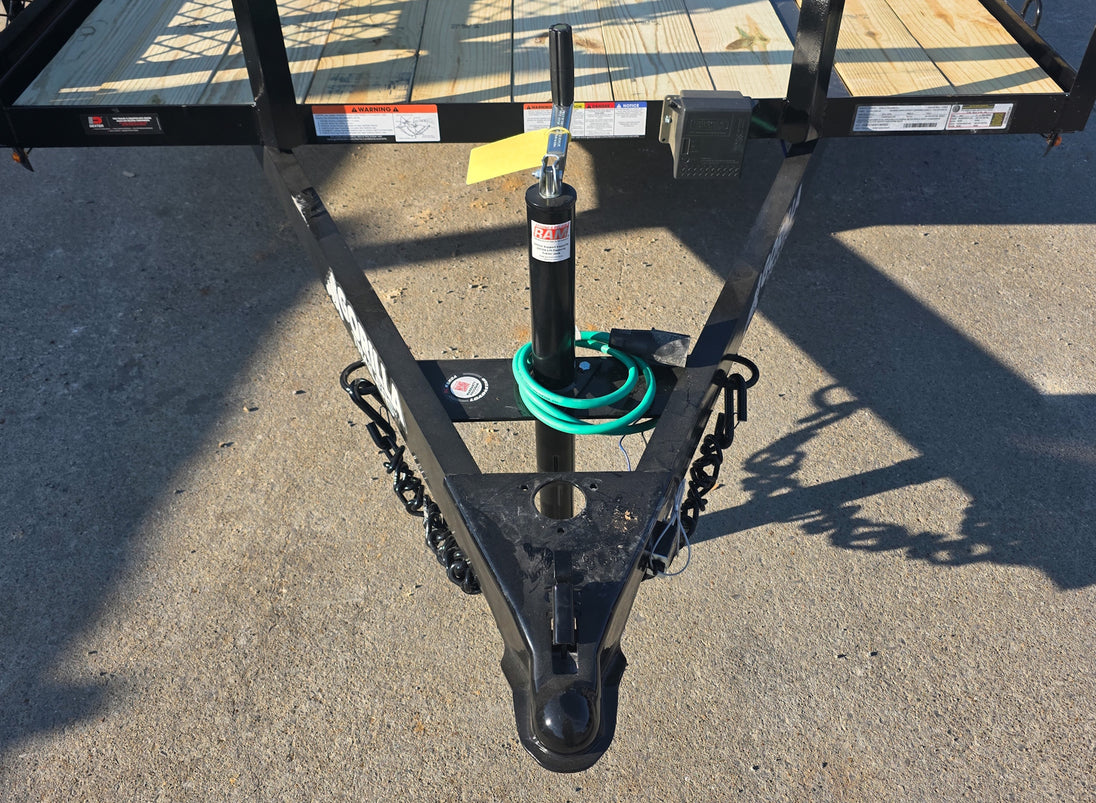 6.4x18 Straight Deck Utility Trailer with Side Gate (2) 3,500lb Axle Jack