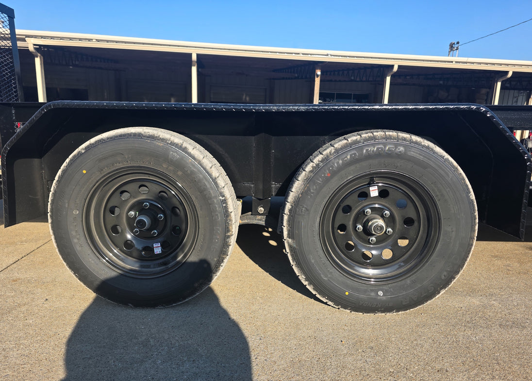 6.4x18 Straight Deck Utility Trailer with Side Gate (2) 3,500lb Axle Tires