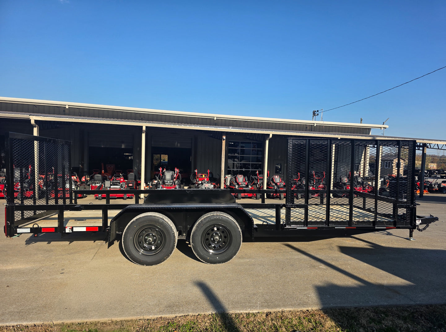 6.4x18 Straight Deck Utility Trailer with Side Gate (2) 3,500lb Axle Right Side
