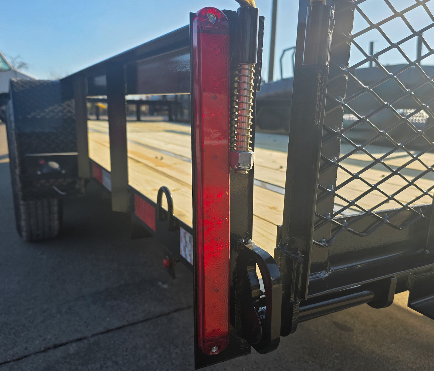6.4x18 Straight Deck Utility Trailer with Side Gate (2) 3,500lb Axle LED Brake Light 