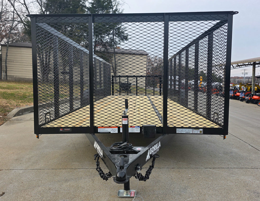 7x20 Dovetail Utility Trailer 4ft Mesh Sides (2) 3,500lb Axles - SLE Equipment - 3