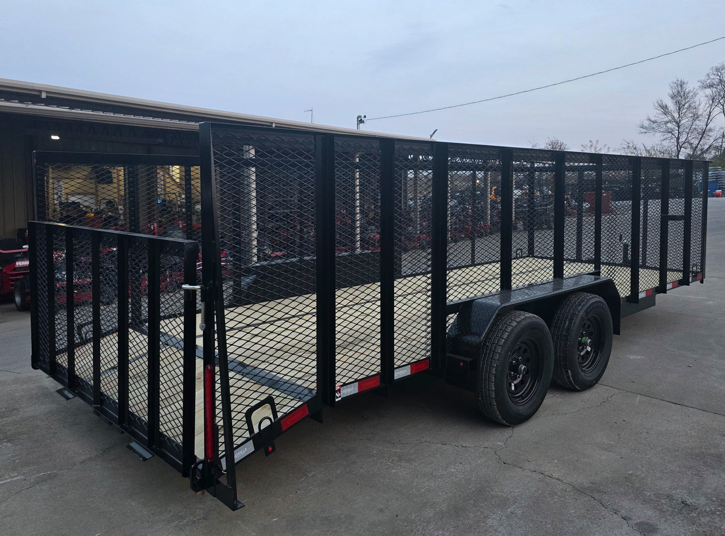 7x20 Dovetail Utility Trailer 4ft Mesh Sides (2) 3,500lb Axles - SLE Equipment - 10