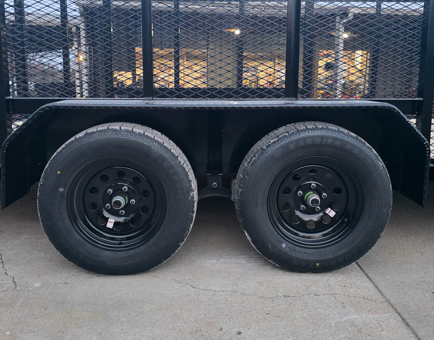 7x20 Dovetail Utility Trailer 4ft Mesh Sides (2) 3,500lb Axles - SLE Equipment - 22