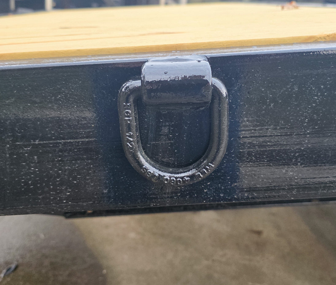 8.5x20 I-Beam Deckover Trailer (2) 7K Axles Stand-Up Ramps 14K GVWR D-Ring 