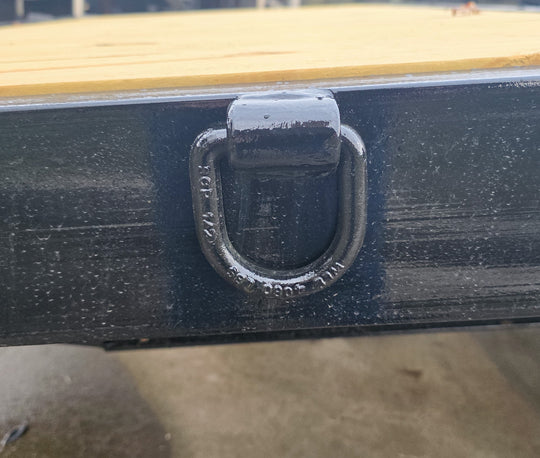 8.5x20 I-Beam Deckover Trailer (2) 7K Axles Stand-Up Ramps 14K GVWR D-Ring 