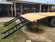8.5x20 I-Beam Deckover Trailer (2) 7K Axles Stand-Up Ramps 14K GVWR Right Rea Ramps Down