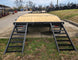 8.5x20 I-Beam Deckover Trailer (2) 7K Axles Stand-Up Ramps 14K GVWR Rear Ramps Down