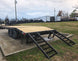 8.5x20 I-Beam Deckover Trailer (2) 7K Axles Stand-Up Ramps 14K GVWR Left Rear Ramps Down