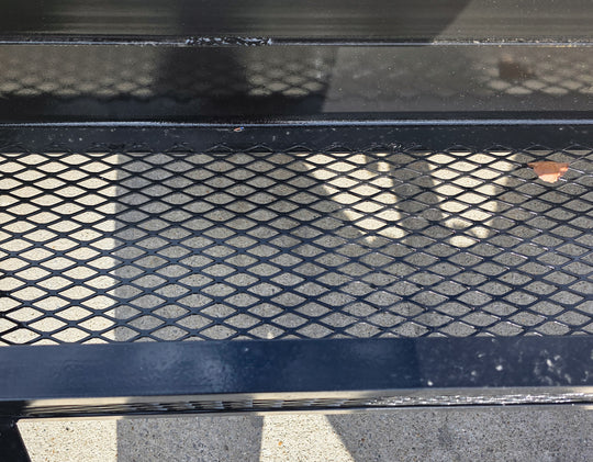 7x20 Equipment Trailer 8" I-Beam (2) 7K Axles Standup Ramps 14K GVWR Chain Basket