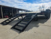 7x20 Equipment Trailer 8" I-Beam (2) 7K Axles Standup Ramps 14K GVWR Right Rear Ramps Down 