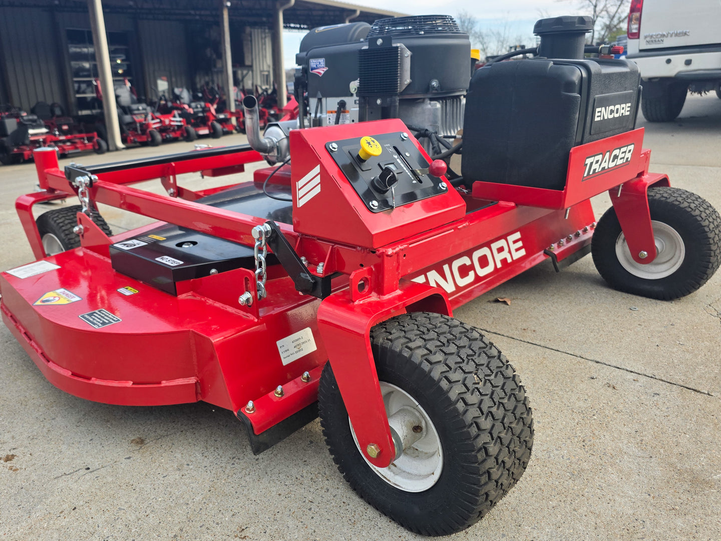 Encore ET72CT724RD 72' Rear Discharge Pull Behind Tracer 22HP Briggs Left Rear