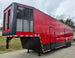 8.5x42 Red Gooseneck Enclosed Trailer Generator Cage with Rear Gullwing (3) 7000k Axles Front Left Side 