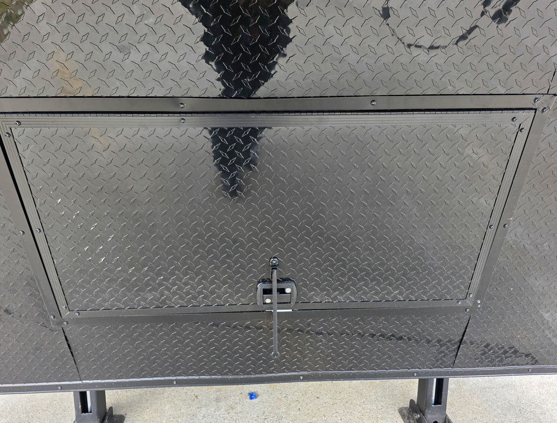 8.5x42 Red Gooseneck Enclosed Trailer Generator Cage with Rear Gullwing (3) 7000k Axles Storage Space Behind Hitch